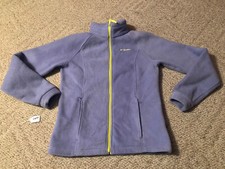 Columbia Jacket Full Zip Purple Lavender Youth 18 20 Fleece Great Condition