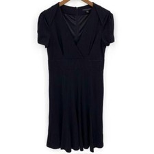 Banana Republic Dress Wool Black Professional Office Sheath Size 8 