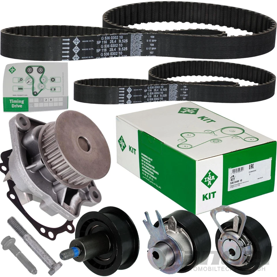 INA ZAHNRIEMENSATZ+WASSERPUMPE für VW GOLF 4 5 POLO 6R 9N CADDY 3 FABIA 1.4 16V - Bild 3 von 3