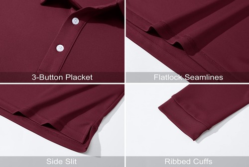 Camisas polo para hombre secado rápido al aire libre golf deportes informales en equipo trabajo manga larga T - Imagen 67 de 75