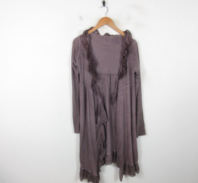D.E.C.K BY DECOLLAGE Damen Throwover Long Strickjacke Feinstrick Größe S