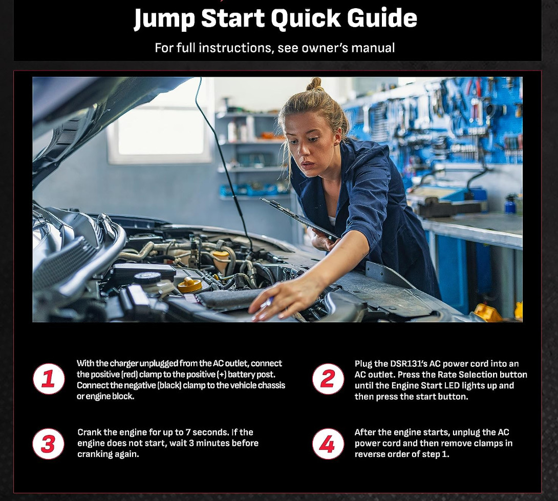 250 Amp Fully Automatic Car Battery Charger Jump Starter Maintainer Auto Shop