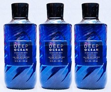 3 Bath Body Works DEEP OCEAN MEN 3-in-1 Hair Face Body Wash Shower Gel 10 oz