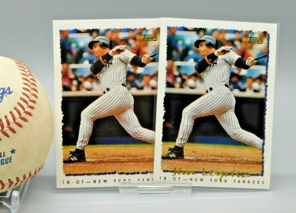 1995 Topps #450 Jim Leyritz Yankees sin nombre en el frente error 1/1 Foto 2 de 4