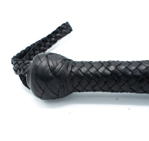 Genuine Kangaroo Black Leather Bullwhip 04 to 12 Feet Long 16 Plaits Heavy Duty - Picture 8 of 12