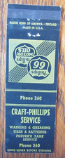 PHILLIPS 66 GAS STATION MATCHBOOK COVER: CRAFT (IOWA FALLS, IOWA) -D17