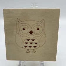 Wooden Box with Engraved Owl 3¾"x 3¾"x 2¼" 296705 2105