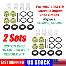 2*For 1967-68 2-1/16" GM 4 Piston Disc Brake Caliper Rebuild Kit 5456008 5455946