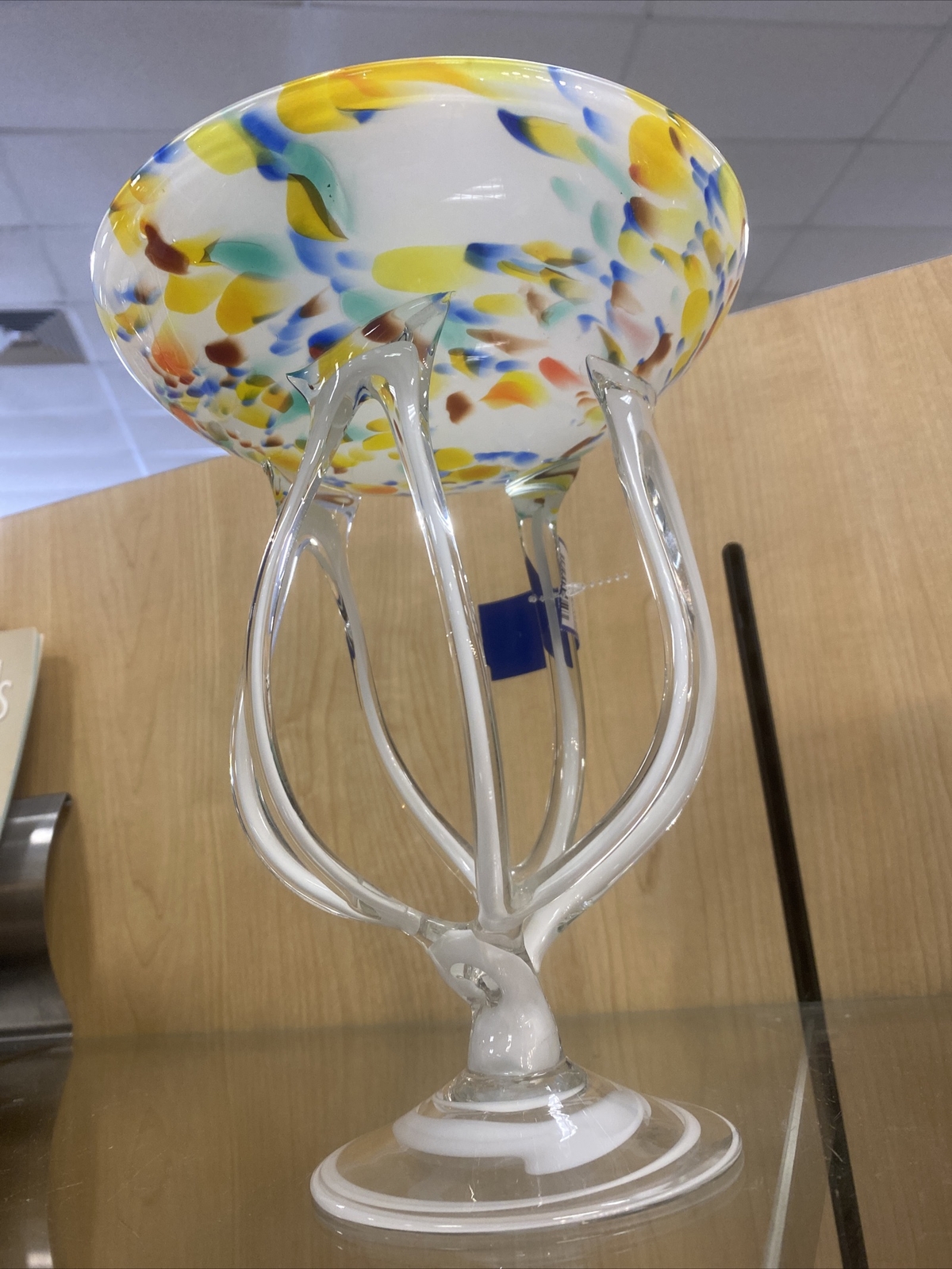 Makora Jozefina Krosno Poland Hand Blown Art Glass Octopus Jelly Fish