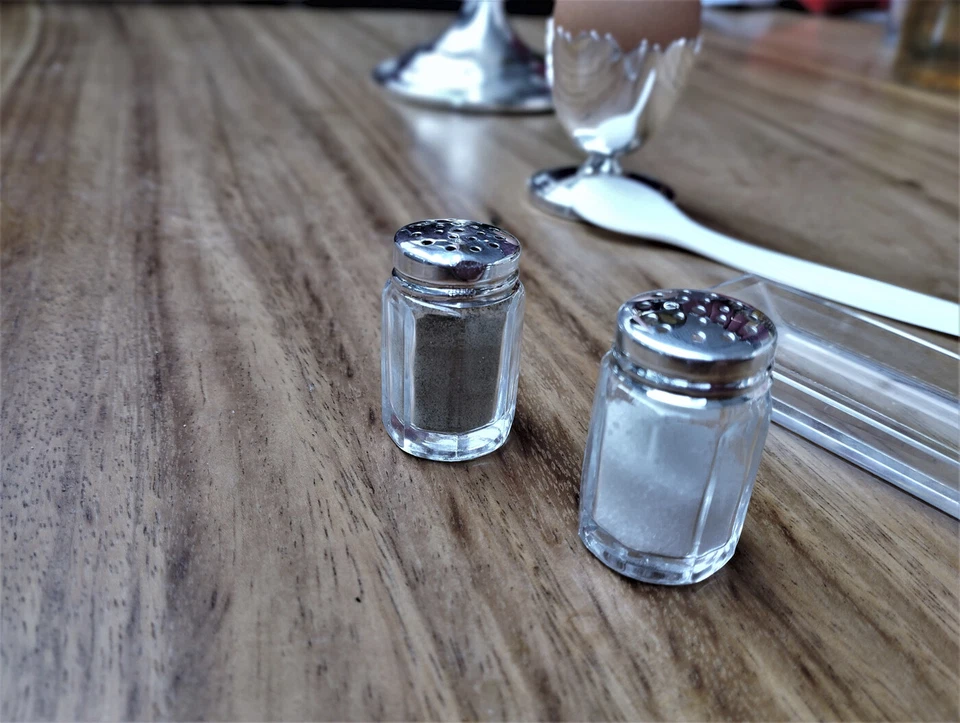 Ministreuer Saliera Barattolo per le Spezie Di Cristallo Con Sterling Coperchio - Immagine 2 di 2