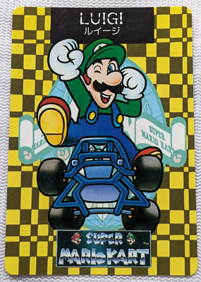 Luigi Super Mario Kart Banpresto No.9 Japanese Game Card 1993