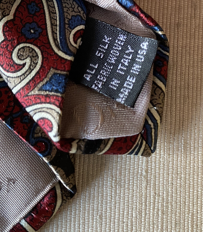 Christian Dior Men’s Necktie Made USA Black Red Beige… Gem