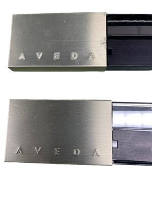 AVEDA ~ 2 MIRRORED COMPACTS ~ Refillable Makeup -Cases Only
