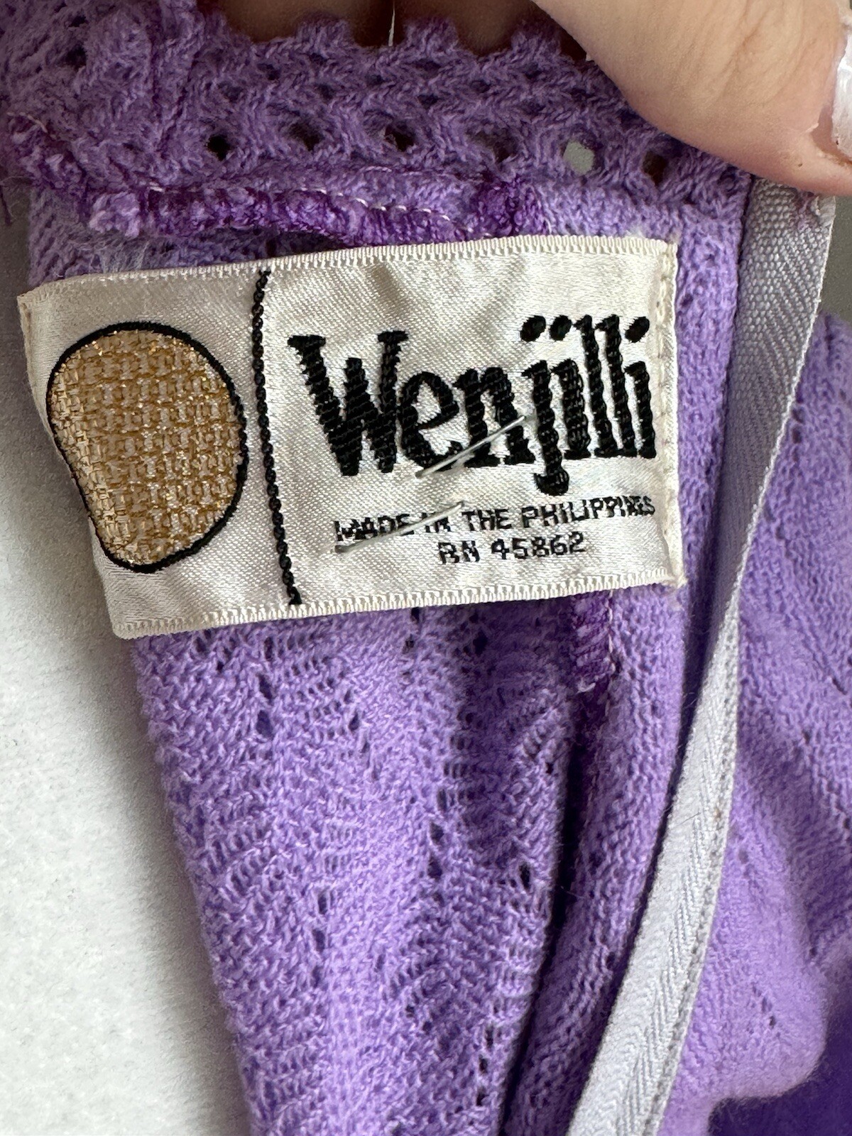 Vintage Wenjilli 70s Purple Knit Maxi Dress Size Small