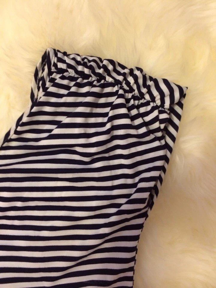 Lucca Couture 蓝色和白色条纹露肩衬衫 T 恤背心 Xs — 第 2/3 张图片