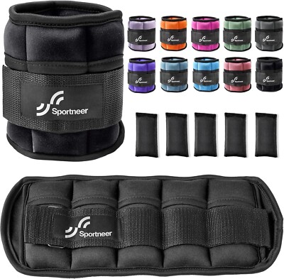 Sportneer Adjustable Ankle Weights 1 Pair 2 4 6 8 10 Lbs Leg Weight Straps for W