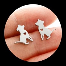 Dog Animal Pet Love Stainless Steel Stud Earrings Jewelry