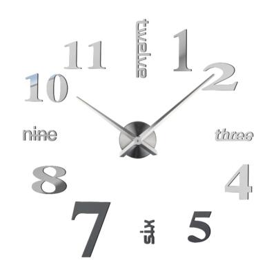 3D DIY Wall Clock Frameless Large Modern Wall Clock for Home Office Living Room