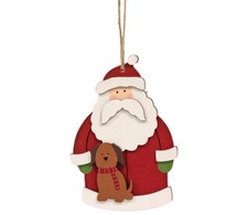 CWI Christmas Decor - Santa Claus with Pet 3-D Puppy Dog Ornament