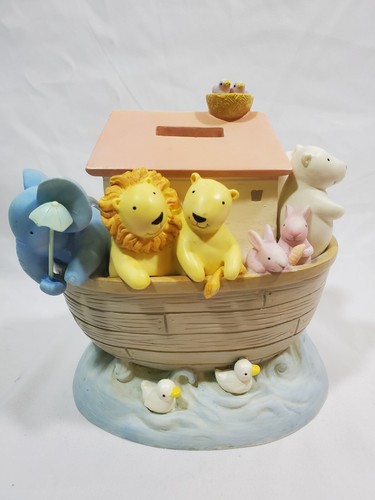 Vintage Michel David Walker Resin Nursery Noah's Ark Coin Bank Baby Nursery - Picture 1 of 7
