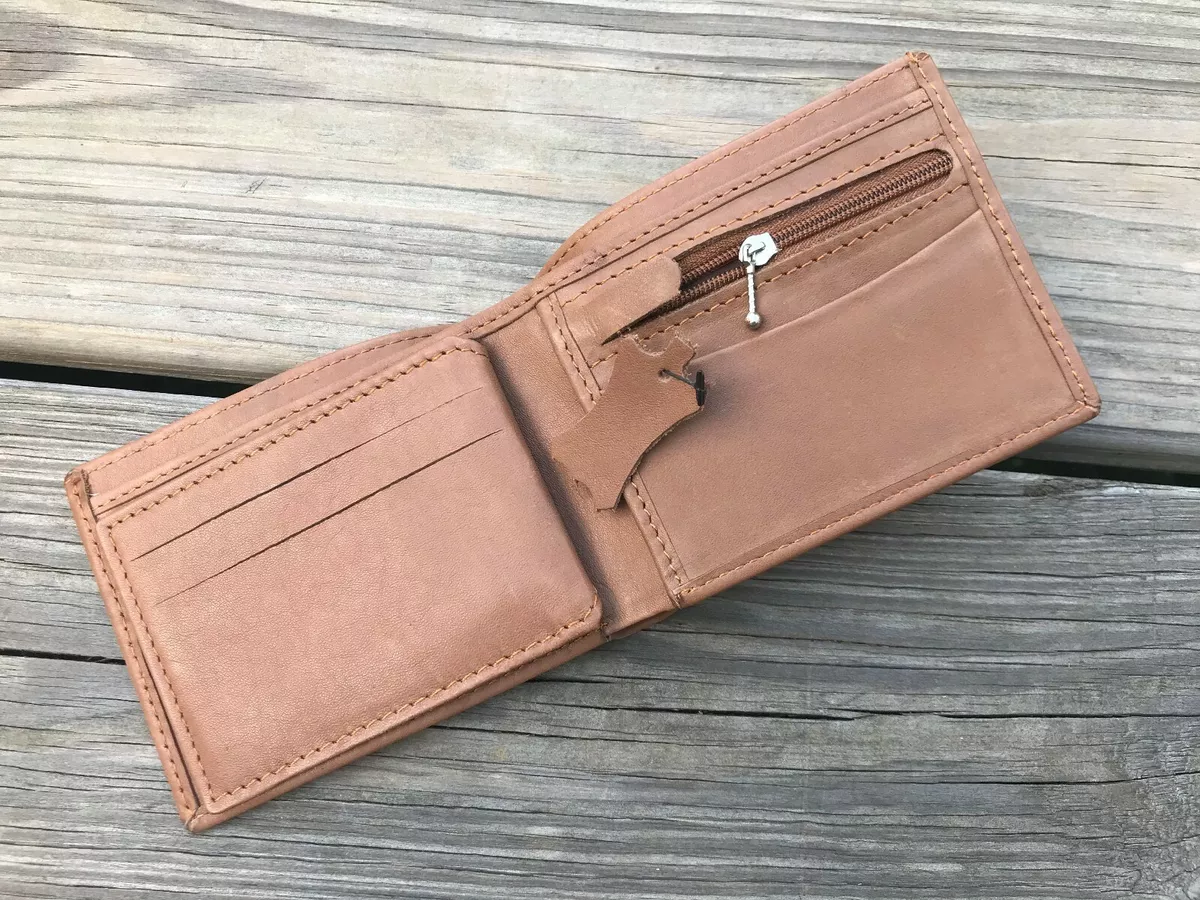 Bags | Genuine Leather Bifold Wallets Rfid Blocking Men Purse With Zipper  Coin Pocket | Poshmark