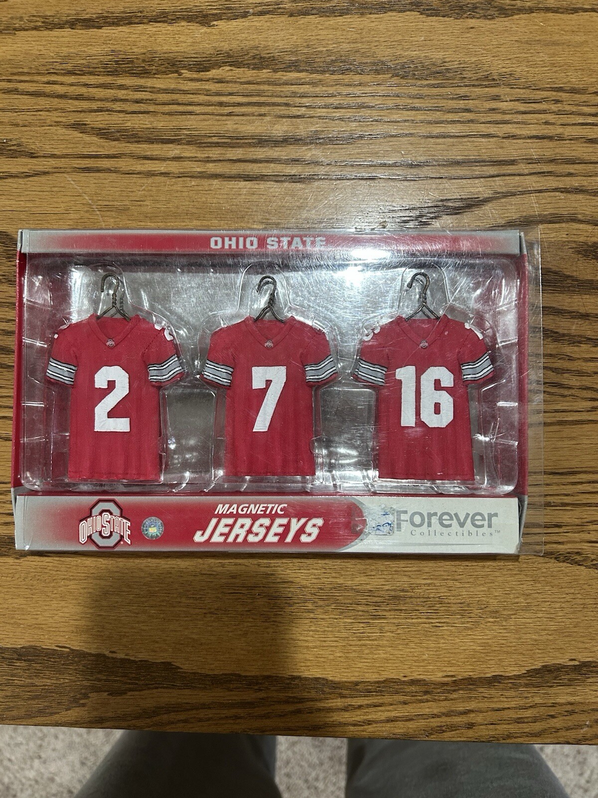 Ohio State Buckeyes Scarlet/Gray  NCAA FOOTBALL Magnetic Jersey Set. #2/#7/#16