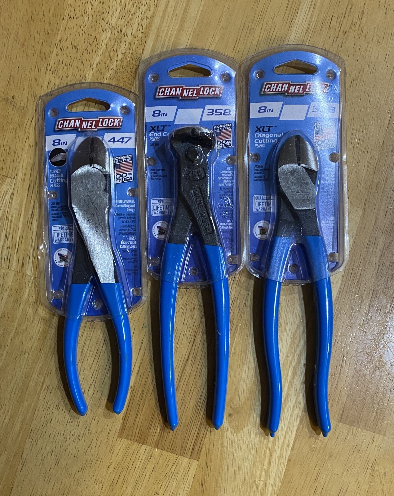 Channellock Cutting Pliers [ 338 ] [ 358 ] [ 447 ] Lot of 3 Free