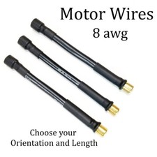 RCP Motor Wires 8 AWG CHOOSE Bullet Connector Size/Length 6.5mm & 8mm Bullets