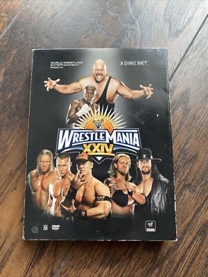 WWE - Wrestlemania XXIV (DVD, 2008, 3-Disc Set) - VG Very