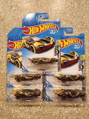 2018 Hot Wheels 50th Gold Chrome Blitzspeeder Super Chromes TH #2/10 pack