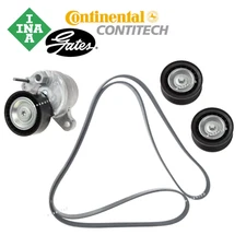 Belt Tensioner Idler Pulley Drive Belt Kit 4pcs OEM for Mercedes GLE350 ML350