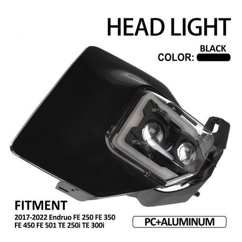 DRL LED Headlight+ Black Mask For Husqvarna FE 250/350/450/501 TE 250i TE 300i - Picture 4 of 11