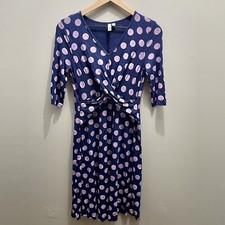 ASOS polka dot wrap dress blue purple US size 6 EU 38