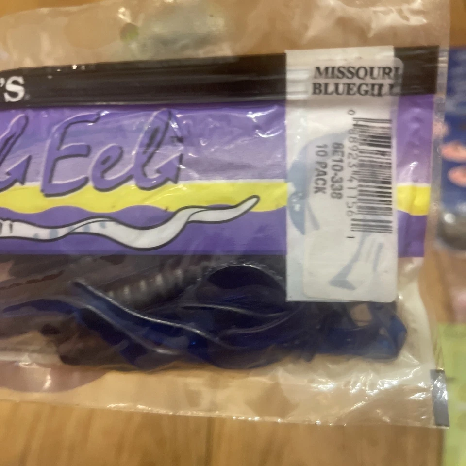 Kalin’s Evil Eel 8” Curly Tail paquete de 10 NOS 1996 Missouri Bluegill Foto 4 de 4