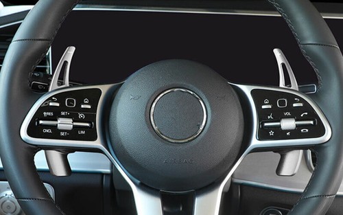 ~For Benz GLE GLS 2020-22 Silver Aluminum Steering Wheel Shift Paddle Extension - Foto 2 di 8