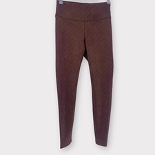 WHBM White House Black Market Runway Legging Size 6 Faux Leather Wine Gold Foil