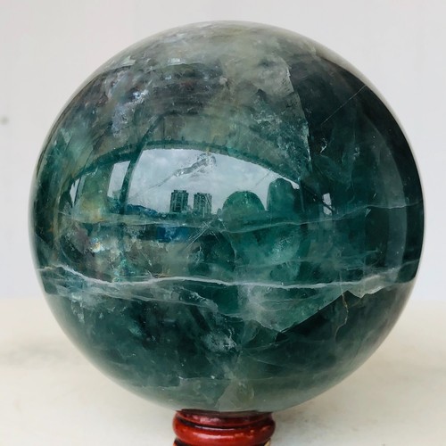 1936g Natural Green Fluorite Quartz Crystal Sphere Mineral specimenHealing AG140 - Picture 12 of 16