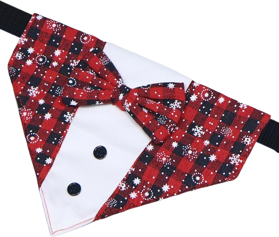 Esmoquin de Navidad para Perro, Conjunto de Navidad para Perro Esmoquin Ajustable con Collar de Pajarita Foto 4 de 4
