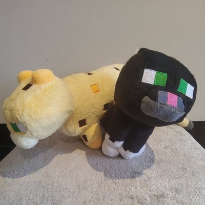 2x Minecraft MOJANG JINX Smoking Katze schwarz-weiß selten & Ozelot Plüschtiere Spielzeug