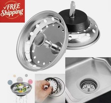 2 Pack Kitchen Sink Drain Stopper Basket Strainer Stainless Steel Waste Plug