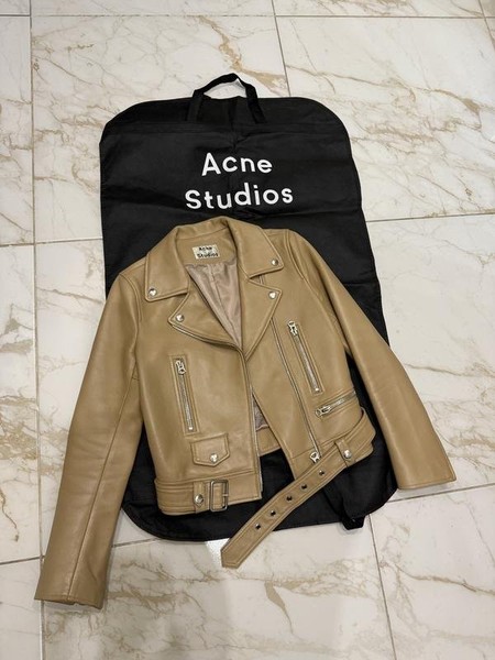 Damen Acne Studios Jacke Beige Leder XS