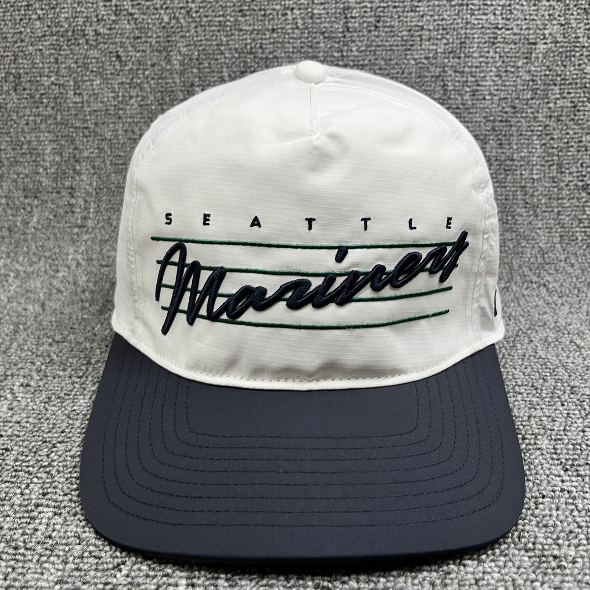 Seattle Mariners '47 Brand Overhand Script Hitch Snapback Hat White Ripstop MLB