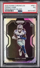 2020 PANINI CHRONICLES PRIZM BLACK SILVER #PB11 CEEDEE LAMB PSA 7