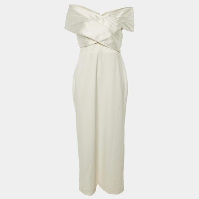 Solace London Maxikleid Ivory Crepe The Rhea L