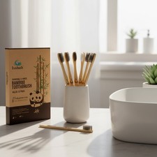 Biodegradable Eco-Friendly Natural Bamboo Charcoal Toothbrushes, FSC Certifie...