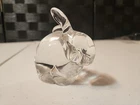 Vintage Fenton Clear Glass Bunny Rabbit Paperweight Figurine Spring 3.25" (V)