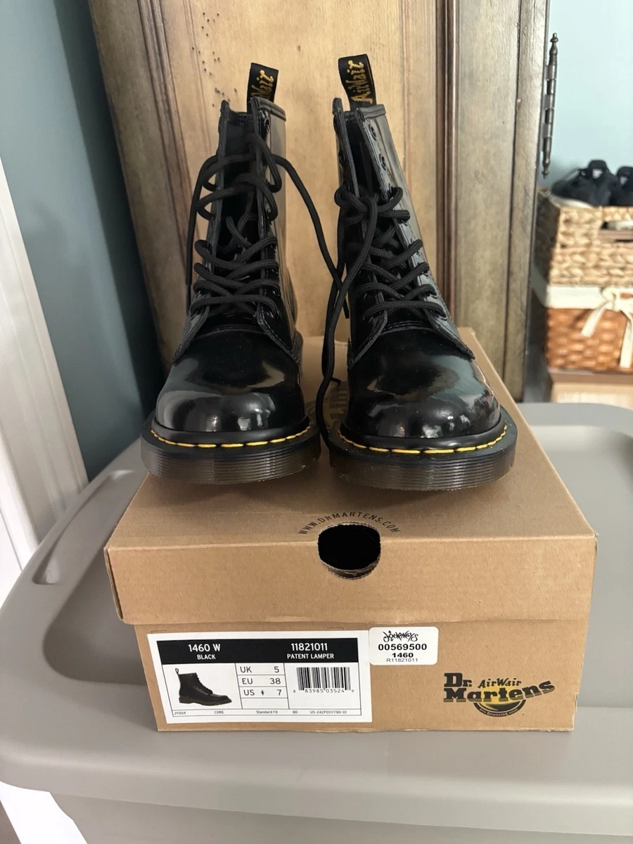 Dr. Martens Low (1-1.9 in) Heel Height Patent Leather Boots for