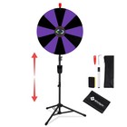 WinSpin 24" Floor Stand Modular Prize Wheel w/ 12 PCS Backup Panels Black Purple — photo 1