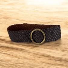 Anne Klein Leather 2.5 Width Woven Belt Women's Large