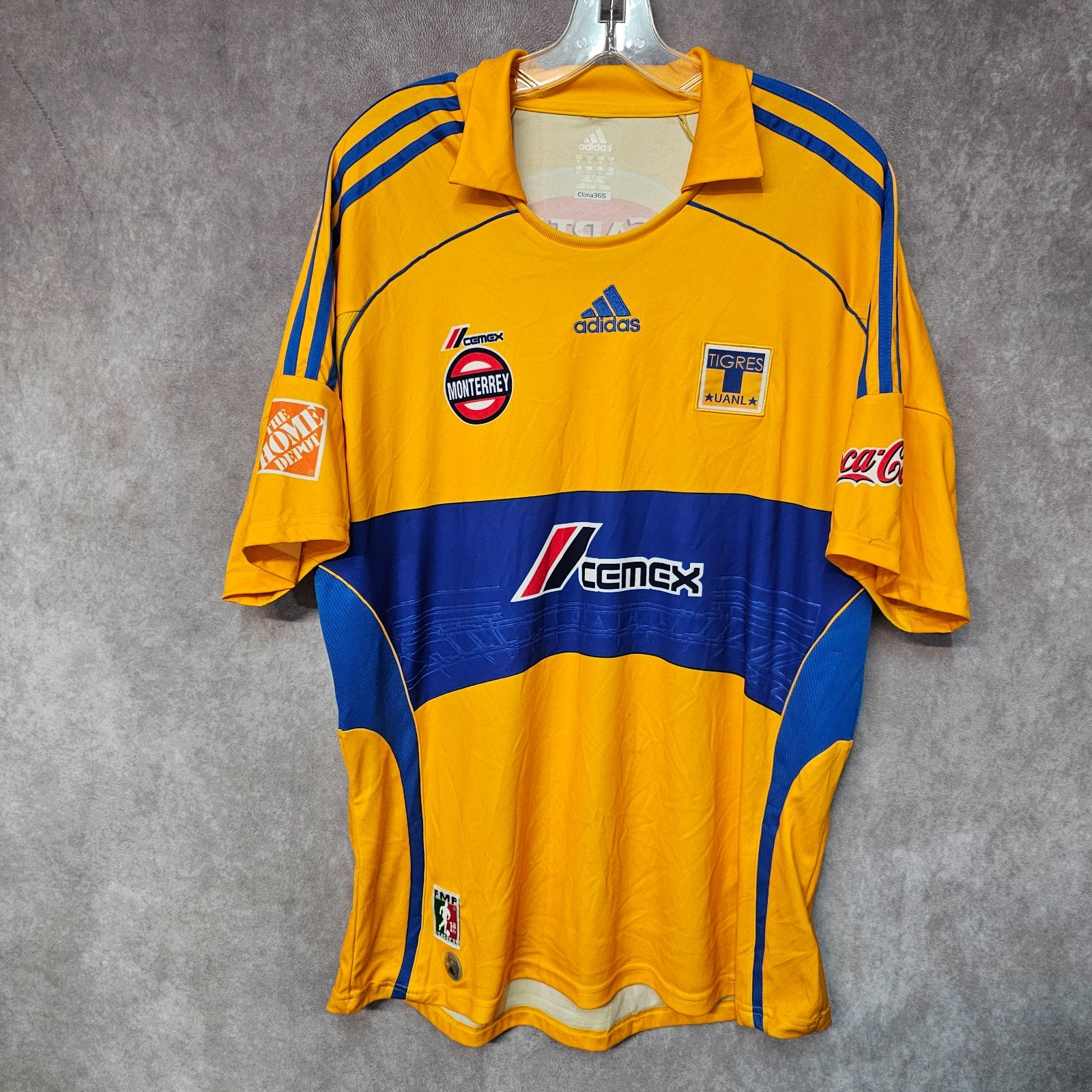 Vintage Adidas FMF Tigres UANL Monterey Futbol Soccer Jersey Mens XL Mexico